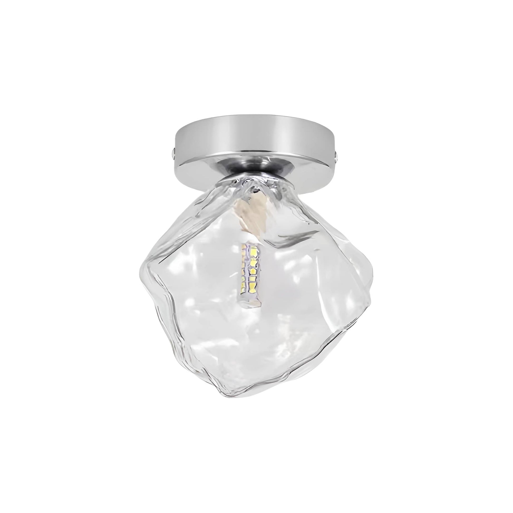 Modern Silver Glass Ice Cube Ceiling Light