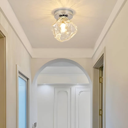 Modern Silver Glass Ice Cube Ceiling Light