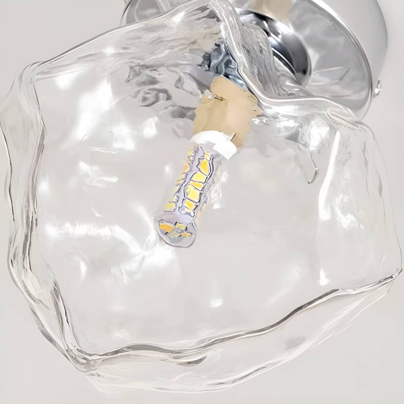 Modern Silver Glass Ice Cube Ceiling Light