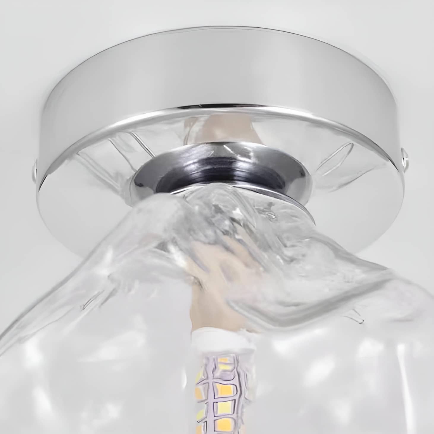Modern Silver Glass Ice Cube Ceiling Light