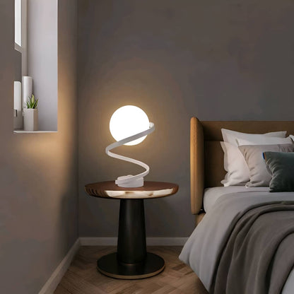 Modern Spiral Glass Ball Table Lamp for Bedside