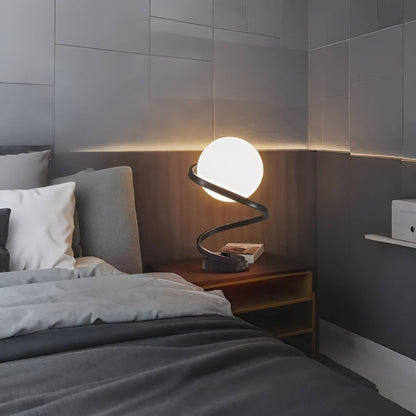 Modern Spiral Glass Ball Table Lamp