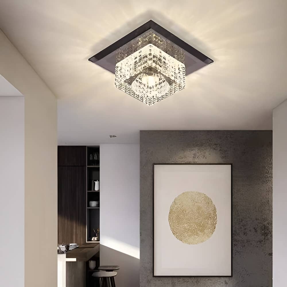 Modern Square Crystal LED Ceiling Light
