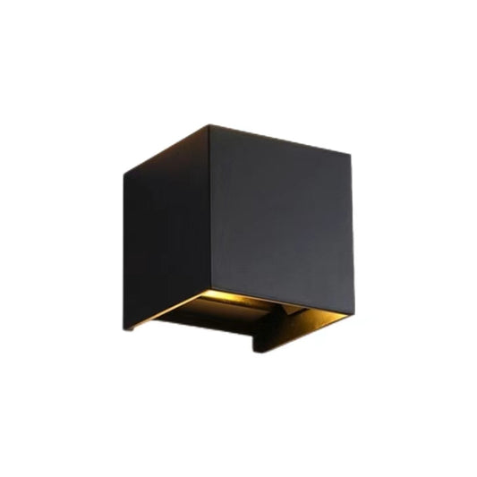 Modern Waterproof Cube Black Wall Light