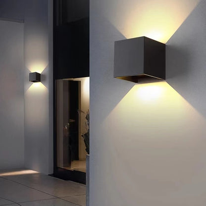 Modern Waterproof Cube Black Wall Light