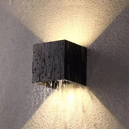 Modern Waterproof Cube Black Wall Light