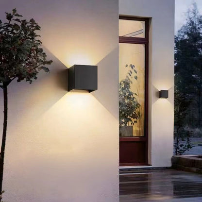 Modern Waterproof Cube Black Wall Light