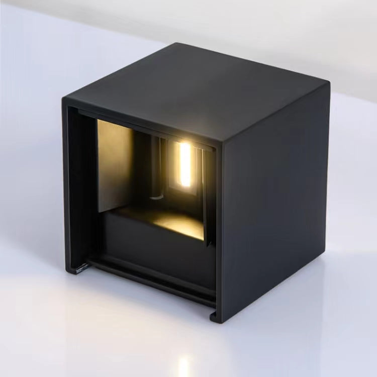 Modern Waterproof Cube Black Wall Light