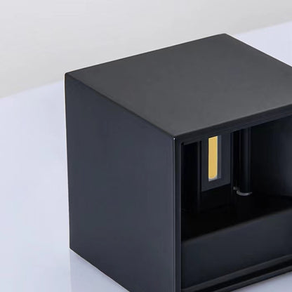 Modern Waterproof Cube Black Wall Light