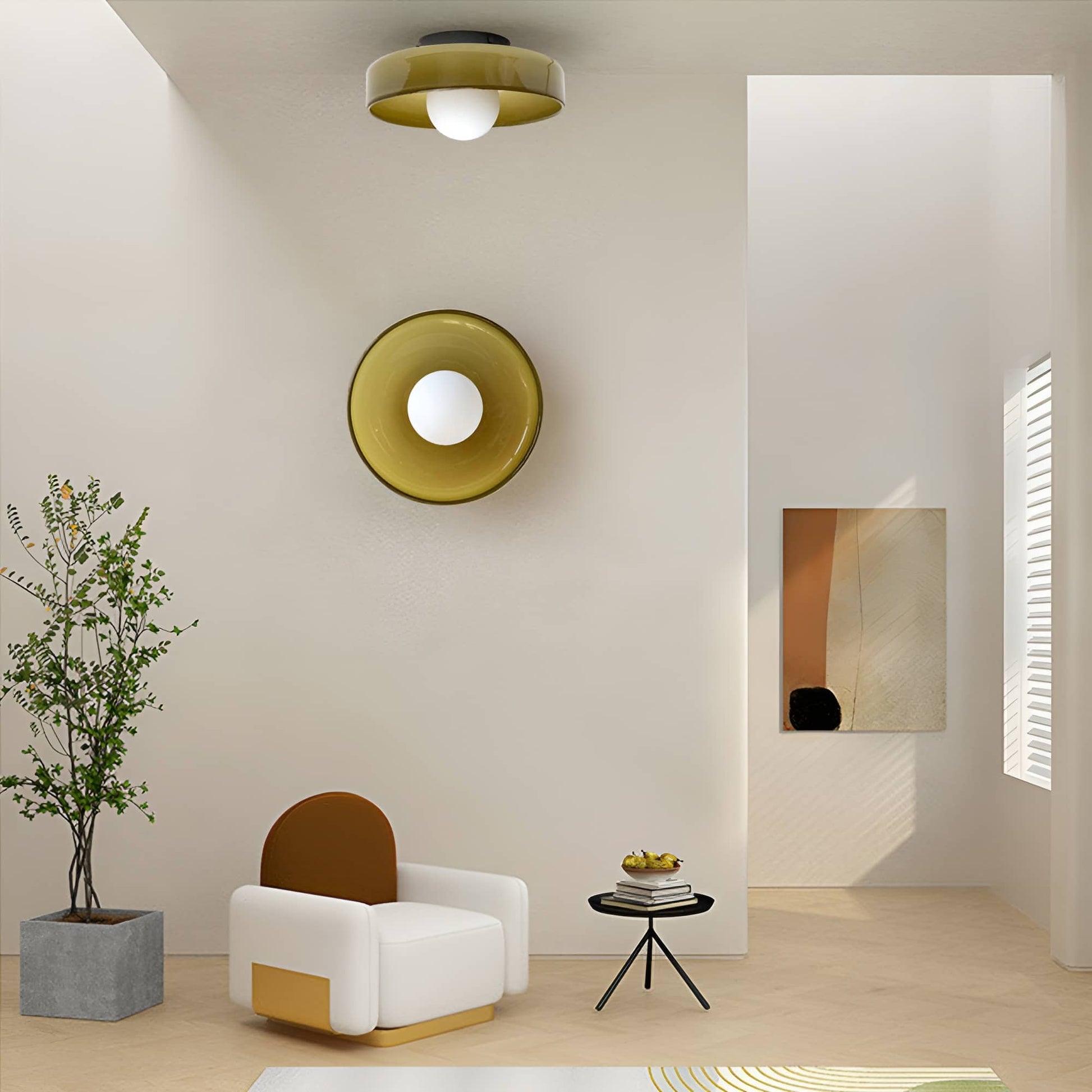 Morandi Glass Disc Ceiling Light