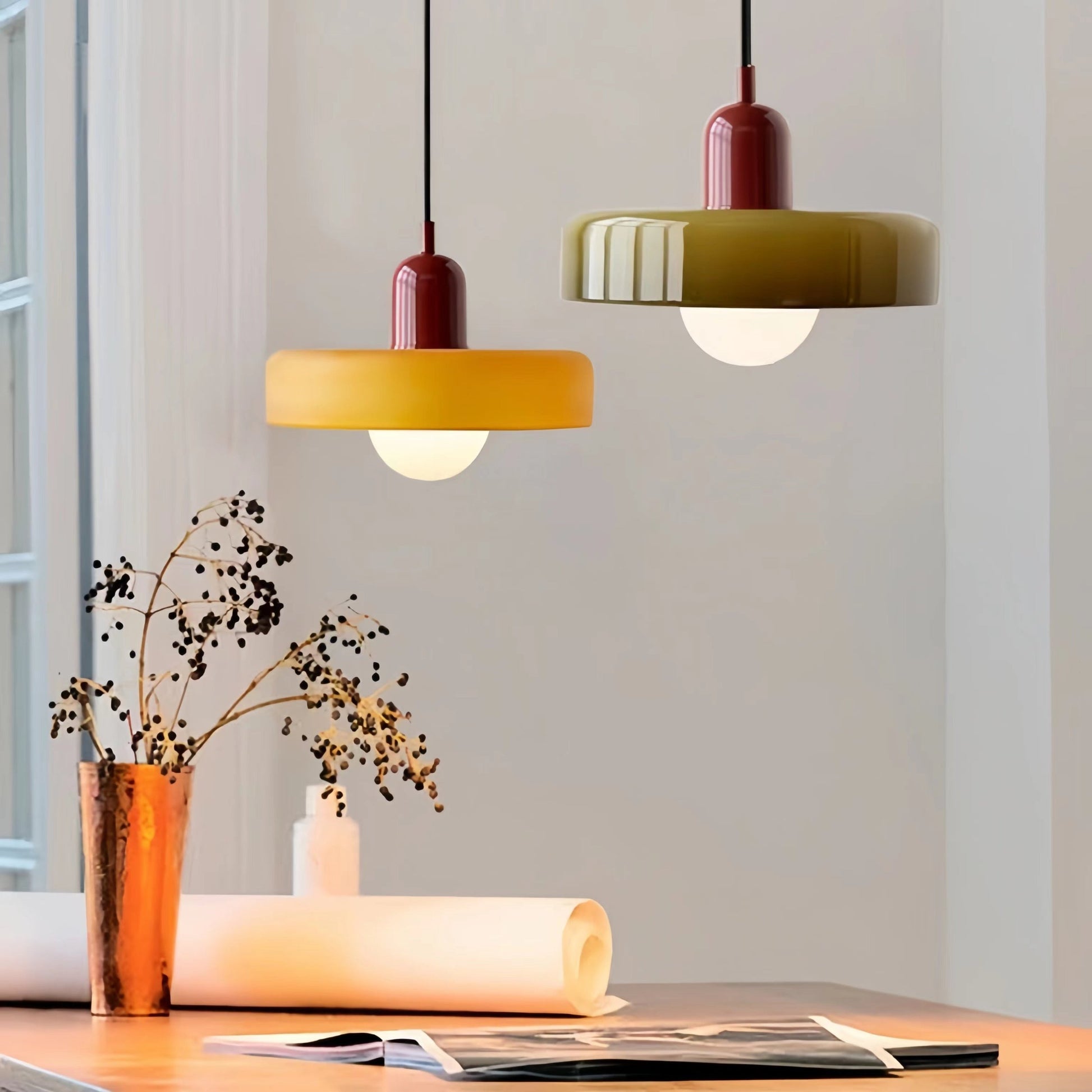 Morandi Glass Disc Pendant Light