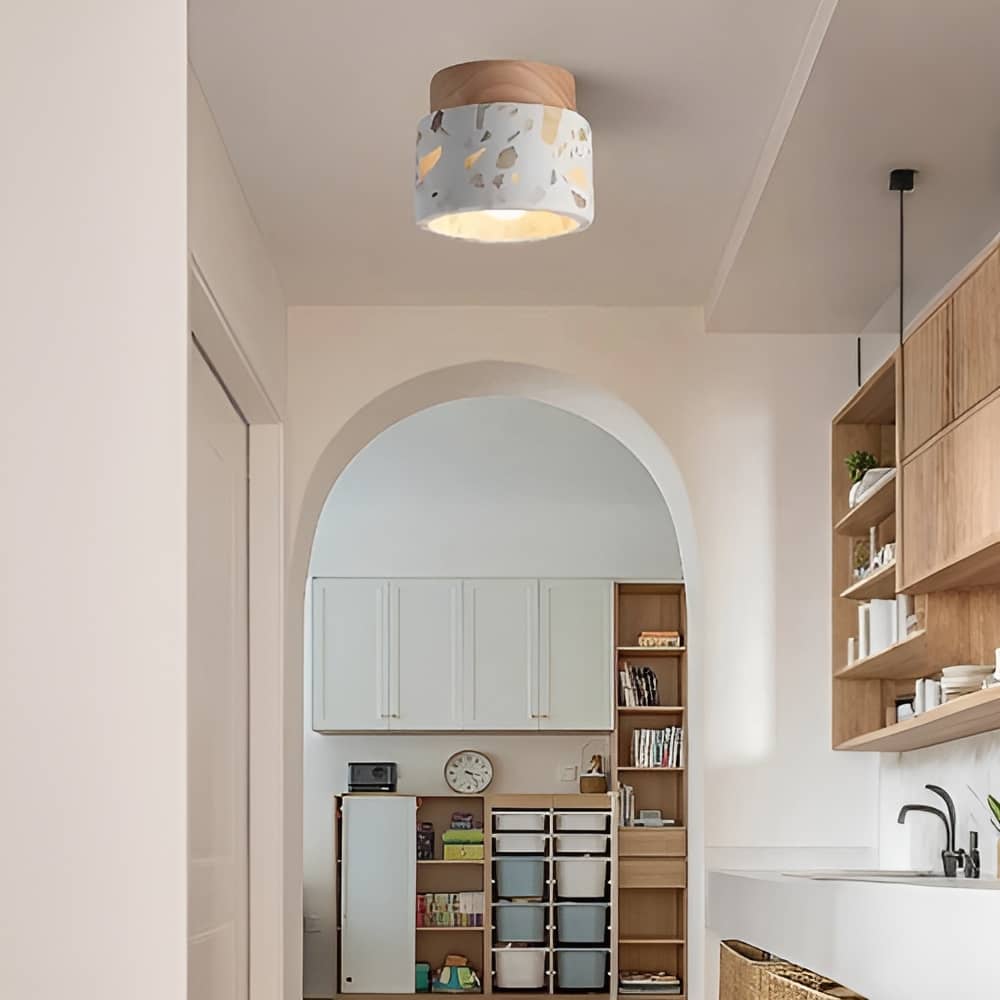 Natürliche Vintage Schlichte Runde Deckenlampe