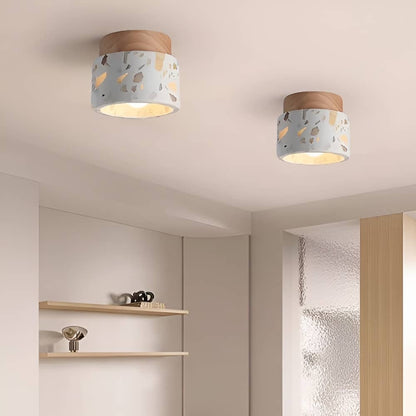 Natürliche Vintage Schlichte Runde Deckenlampe