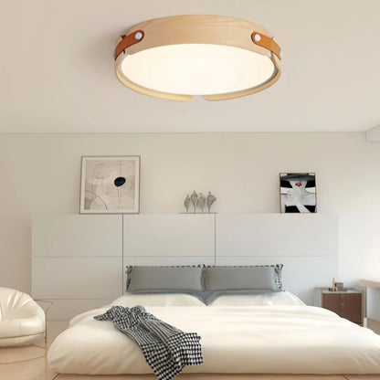 Natural Wooden LED Bedroom Ceiling Light