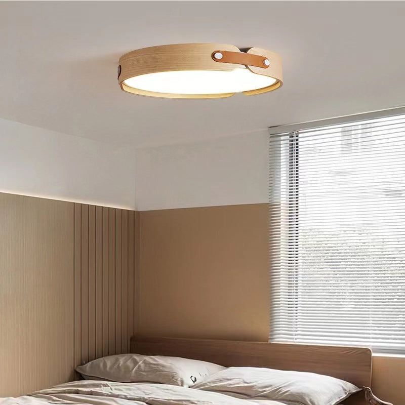 Natural Wooden LED Bedroom Ceiling Light