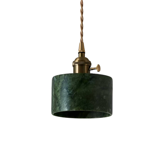 Natural Jade Vintage Dark Green Pendant Light