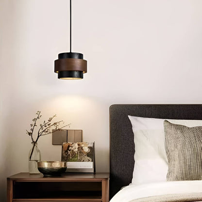 Natural Stone and Wood Vintage Farmhouse Pendant Light