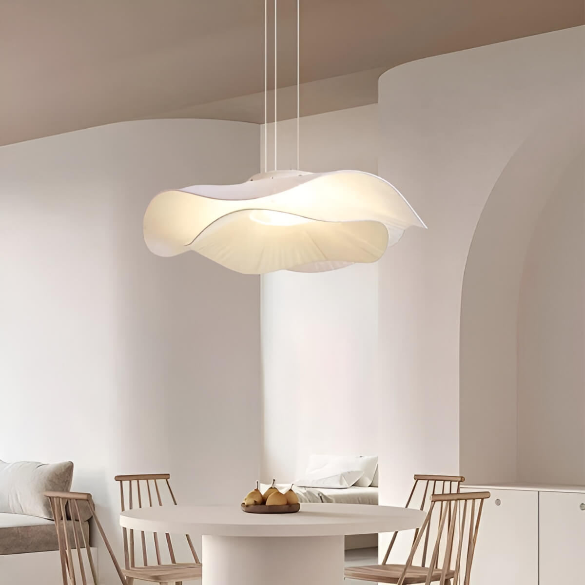 Nordic Fabric Lotus Flower Pendant Light