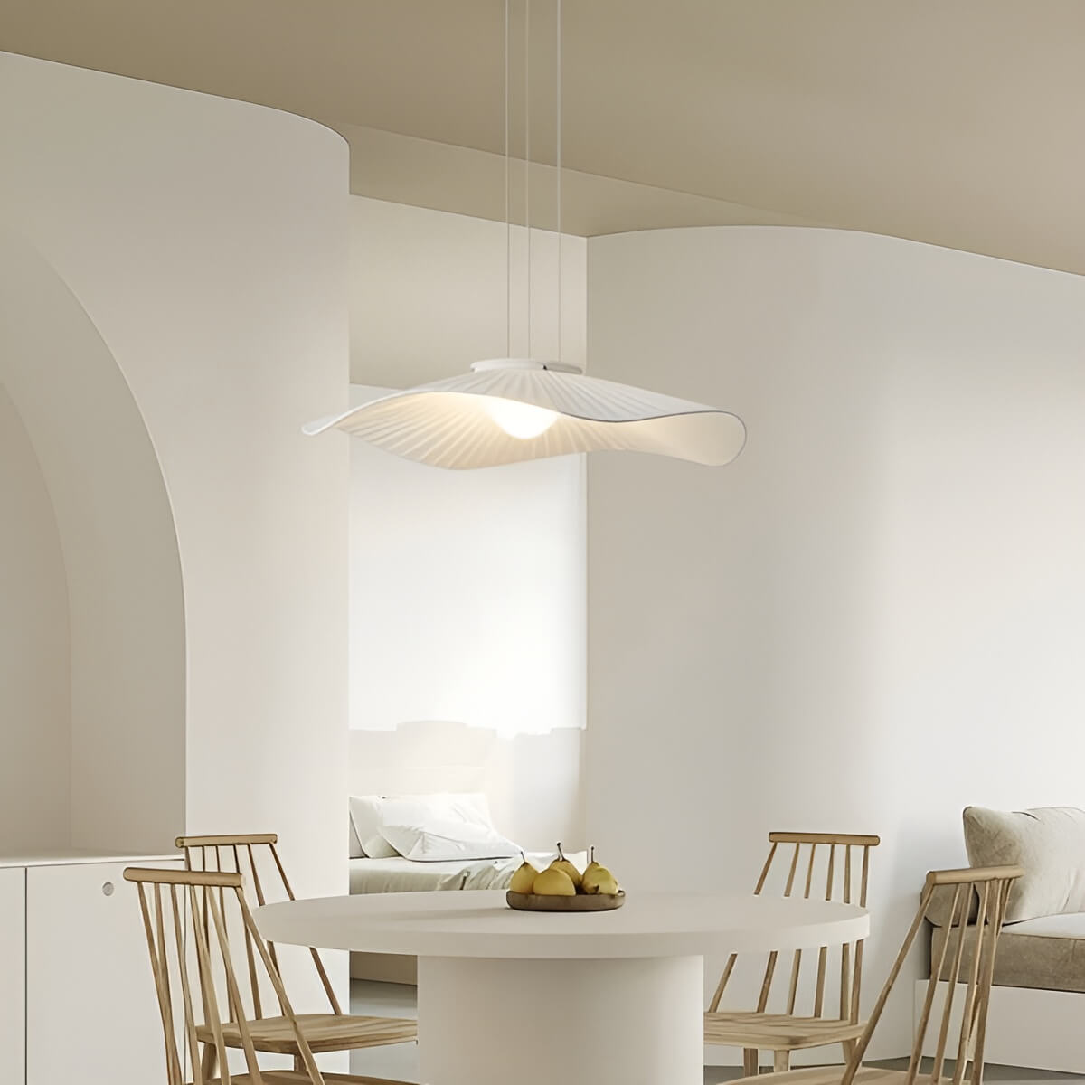 Nordic Fabric Lotus Flower Pendant Light