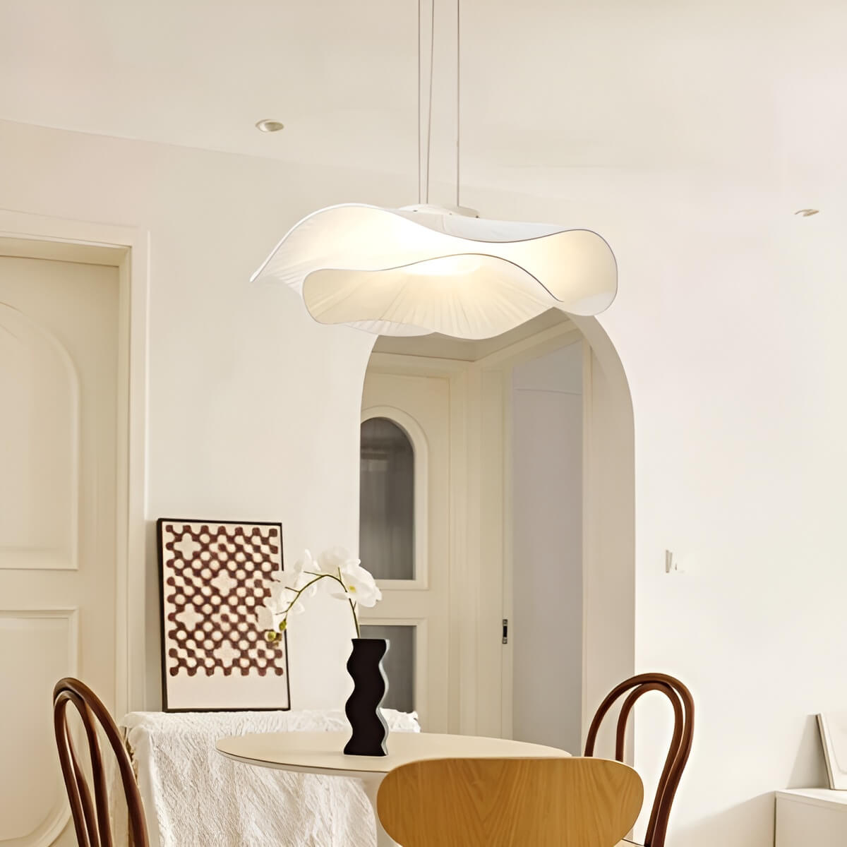 Nordic Fabric Lotus Flower Pendant Light