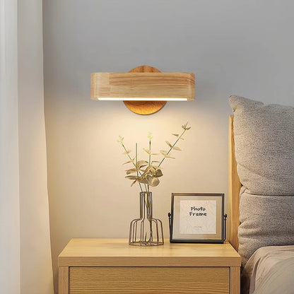 Nordic Rotatable LED Wooden Wall Light