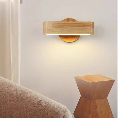 Nordic Rotatable LED Wooden Wall Sconce