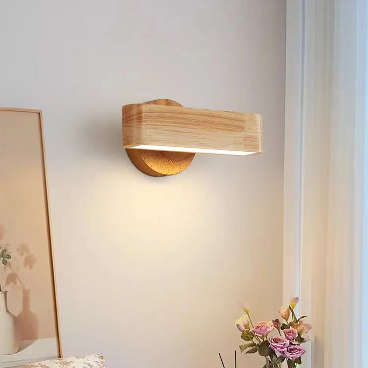 Nordic Rotatable LED Wooden Wall Sconce