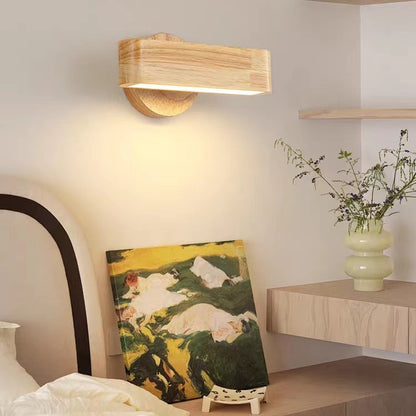 Nordic Rotatable LED Wooden Wall Lamp