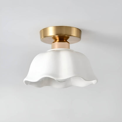 Nordic Ruffle White Ceramic Ceiling Light