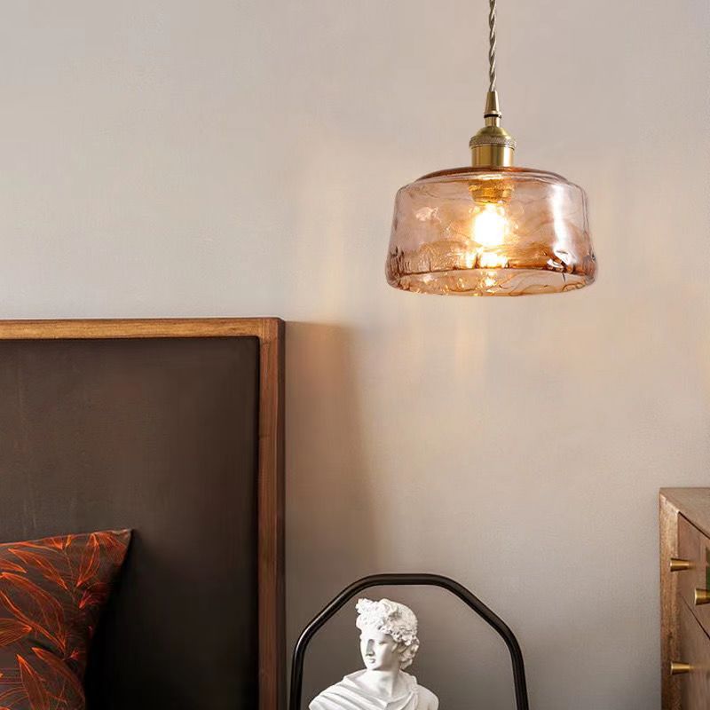Nordic Vintage Brass Glass Pendant Lamp