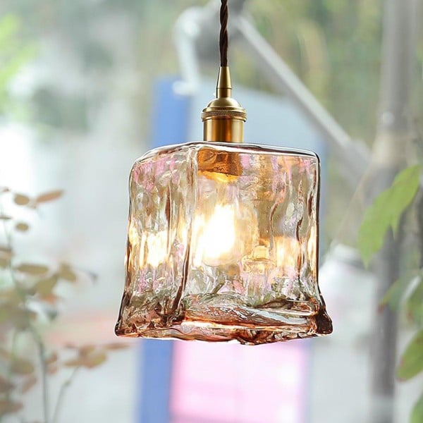 Nordic Vintage Brass Glass Pendant Lamp