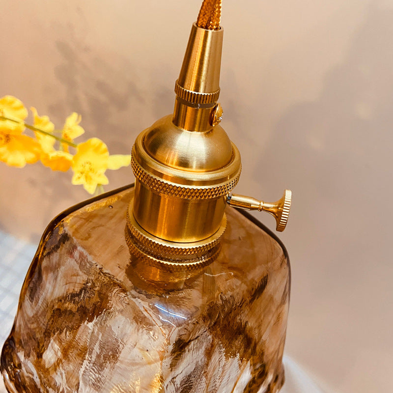 Nordic Vintage Brass Glass Pendant Lamp