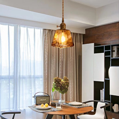 Nordic Vintage Brass Glass Pendant Lamp