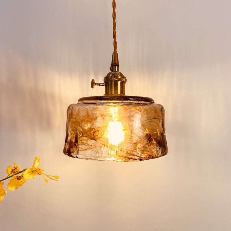Nordic Vintage Brass Glass Pendant Lamp