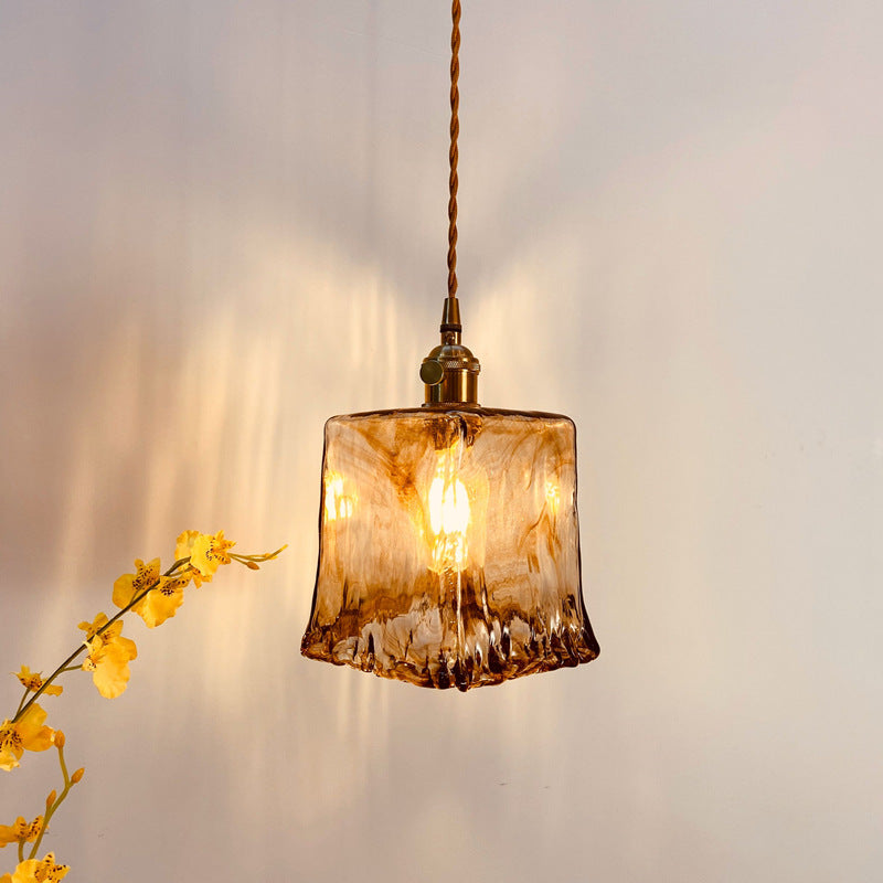 Nordic Vintage Brass Glass Pendant Lamp