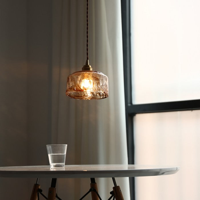 Nordic Vintage Brass Glass Pendant Lamp