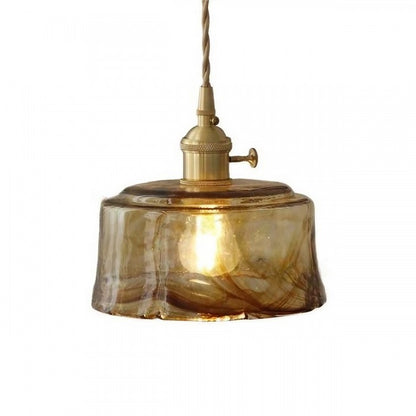 Nordic Vintage Brass Glass Pendant Lamp