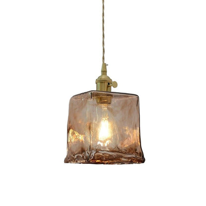 Nordic Vintage Brass Glass Pendant Lamp