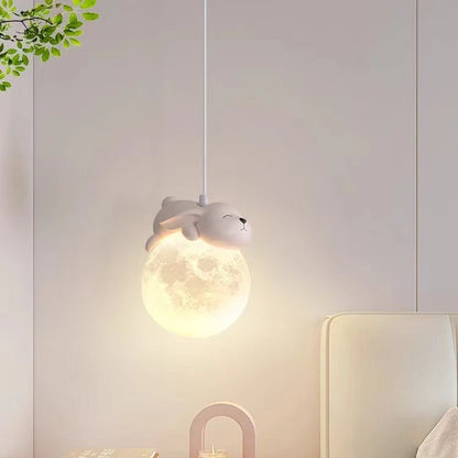 Nordic Cream Animal Resin Pendant Lamp