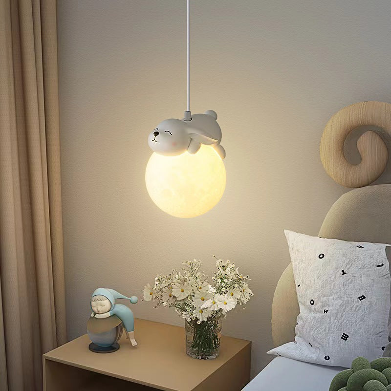 Nordic Cream Animal Resin Pendant Lamp