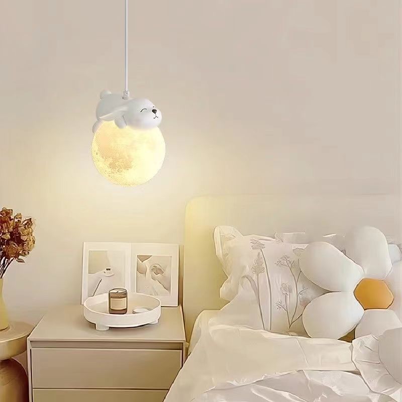 Nordic Cream Animal Resin Pendant Lamp