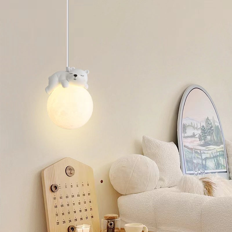 Nordic Cream Animal Resin Pendant Lamp