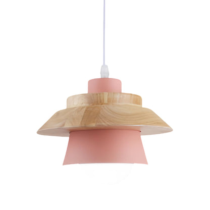 Nordic Macaron Metal Wooden Pendant Lamp