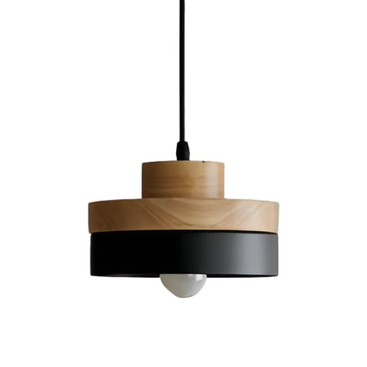 Nordic Minimalist Round Wooden Pendant Lamp