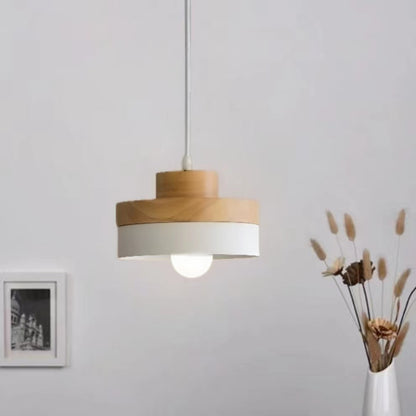 Nordic Minimalist Round Wooden Pendant Light