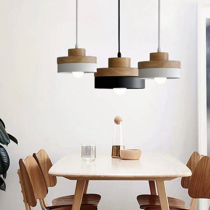 Nordic Minimalist Round Wooden Pendant Lamp