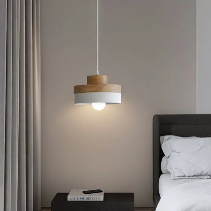 Nordic Minimalist Round Wooden Pendant Lamp