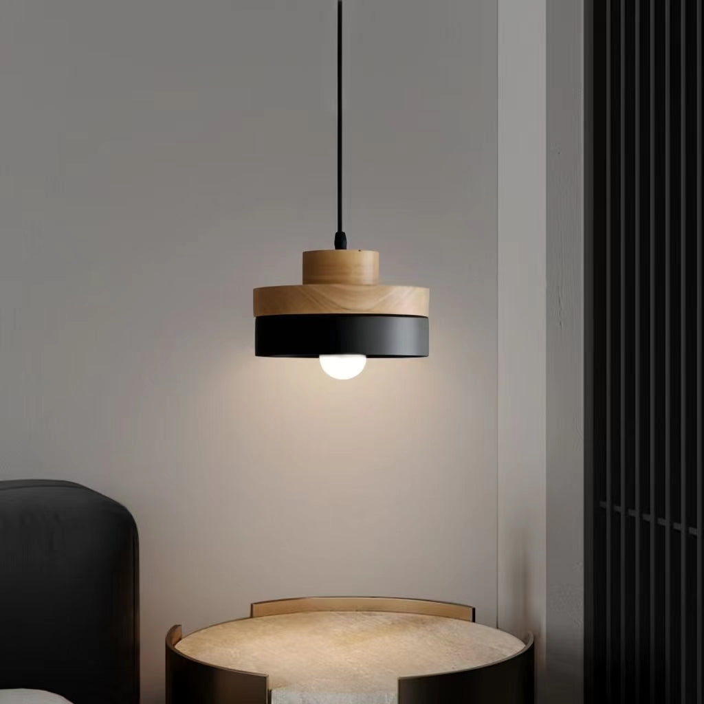 Nordic Minimalist Round Wooden Pendant Lamp