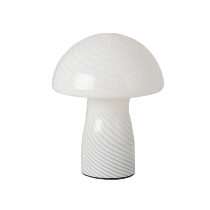 Nordic Cream Stripe Mushroom Table Lamp