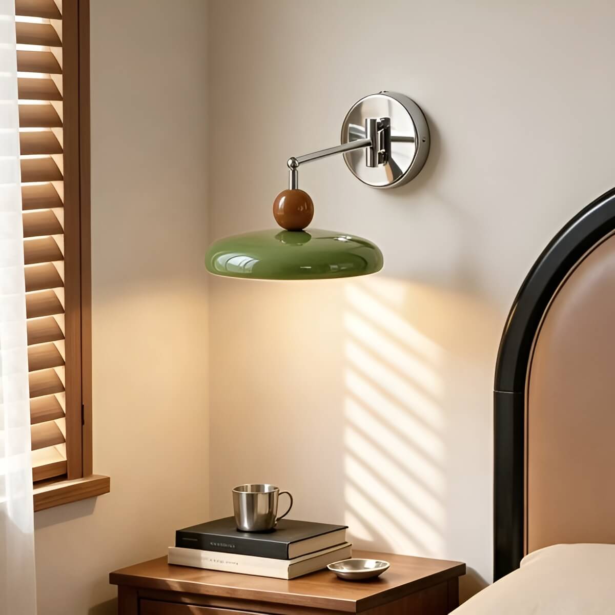 Nordic Disc Shade Swing Arm Wall Mounted Reading Light